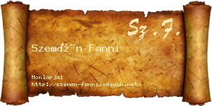 Szemán Fanni névjegykártya