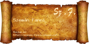 Szemán Fanni névjegykártya